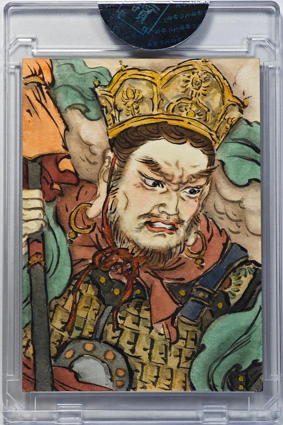 白泽拍卖卡牌手绘专场第32期（愿得长如此 年年物侯新） 2025 启读文化手绘卡 北方多闻天王  戴年凤亲签 卡砖封装