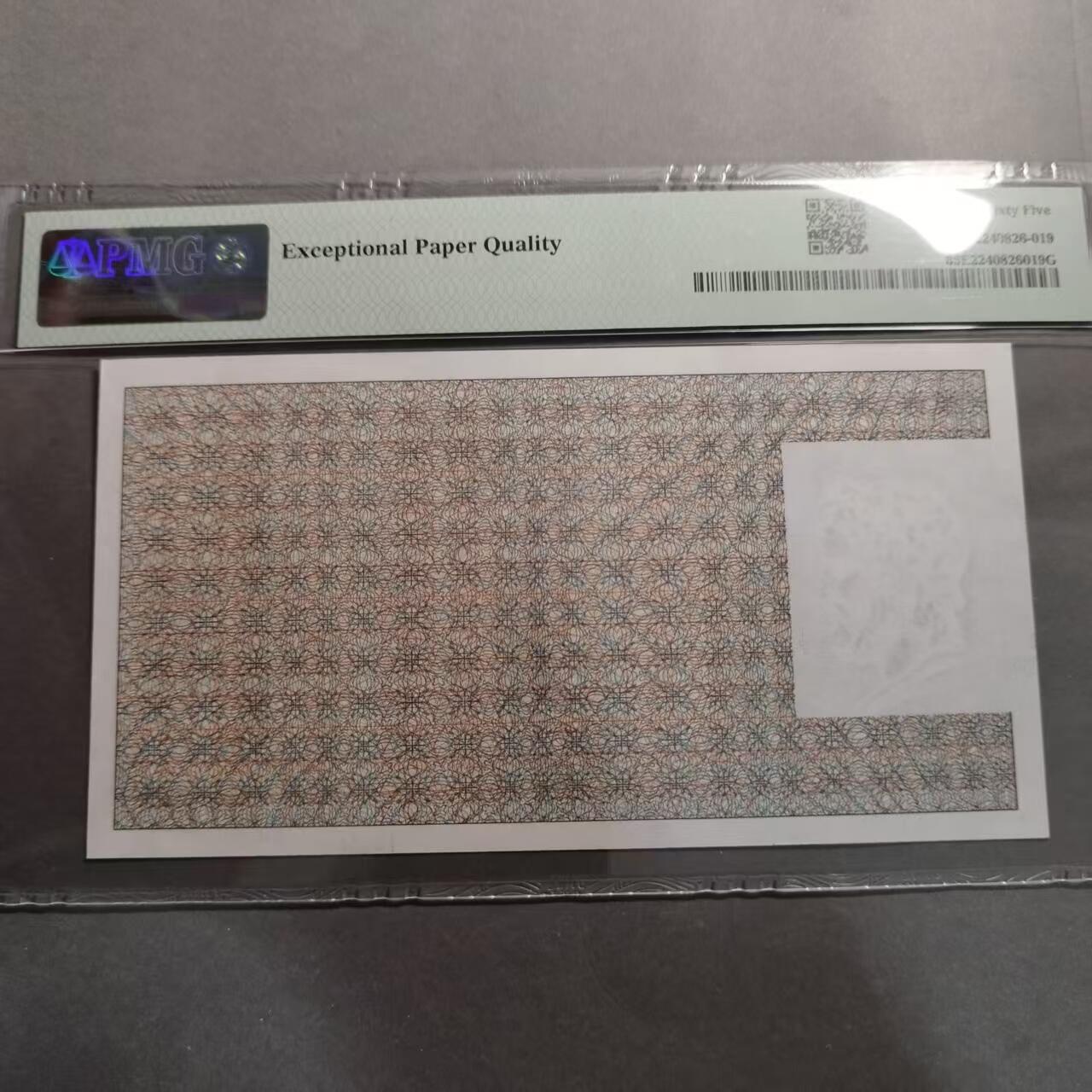 长老汇蛇年精选第九十八场拍卖 法国测试钞，经典法郎图案，含多处防伪 PMG 65