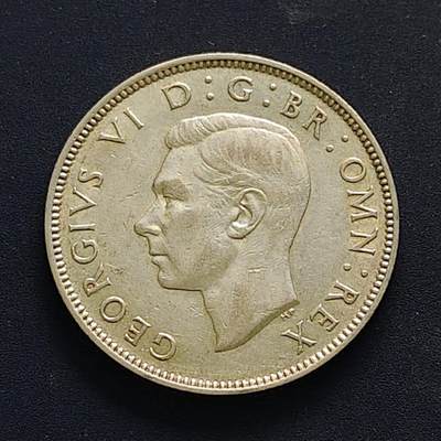 【全场包邮】纯粹捡漏拍500场-持续更新中 - 英国1943年乔治六世2先令银币【28.3毫米11.31克50%】