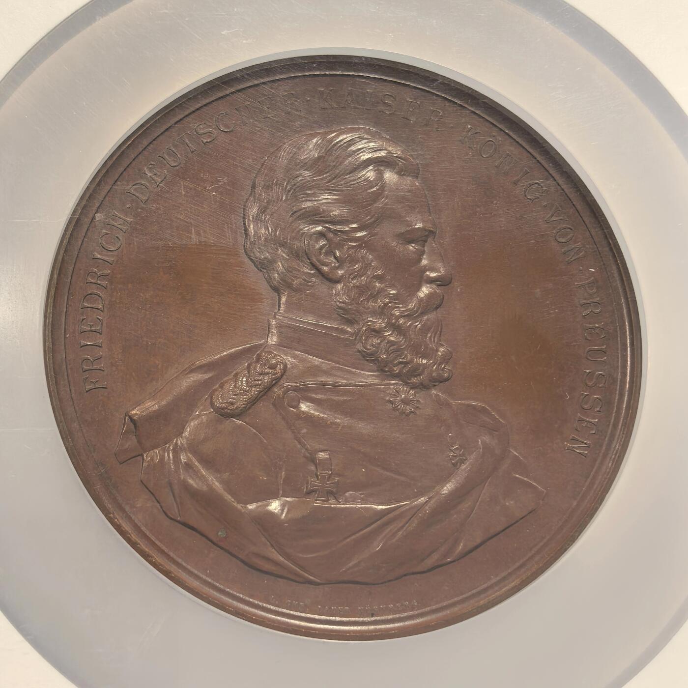 博洋堂“心向春光”2月精品大拍专场暨第160期（全场包邮） NGC MS63BN 德国1888年德皇弗里德里希三世立威廉二世为王储铜章，70mm