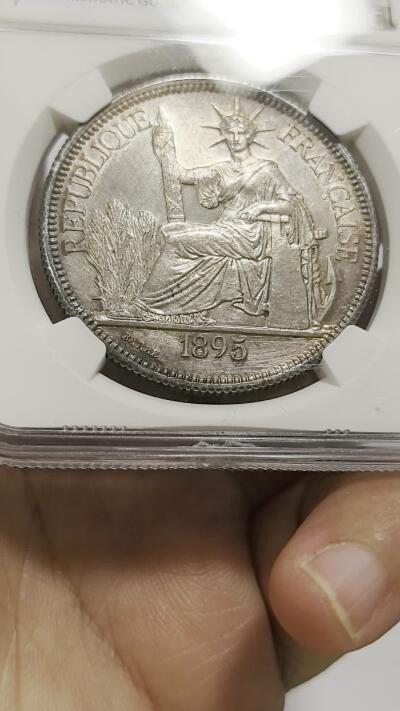 博洋堂“心向春光”2月精品大拍专场暨第160期（全场包邮） NGC UNC 法属印支1895年加重版坐洋大银币，背面梦幻彩，值得搏分