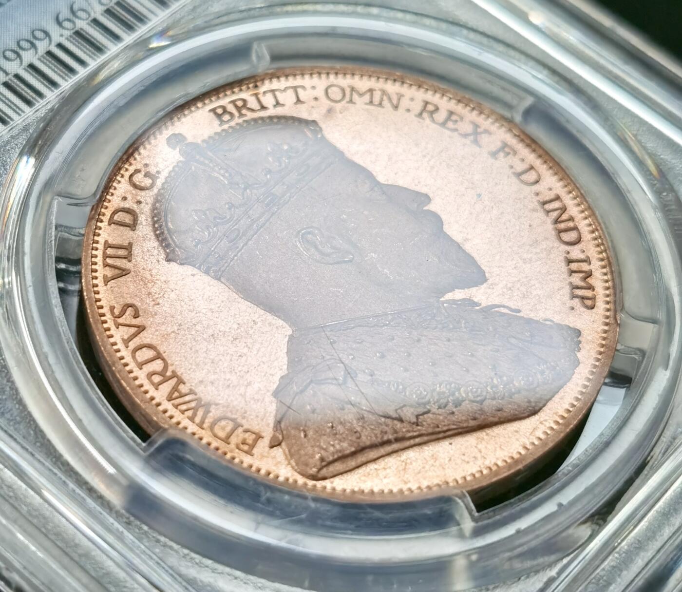 甄臻铺-世界币章拍卖（第49期）精品场拍品征集中，送拍享返佣金等优惠多多 PCGS-PR66RD 英国 1901~ 48D 精制 爱七复古版铜币 425铸造量 季军分