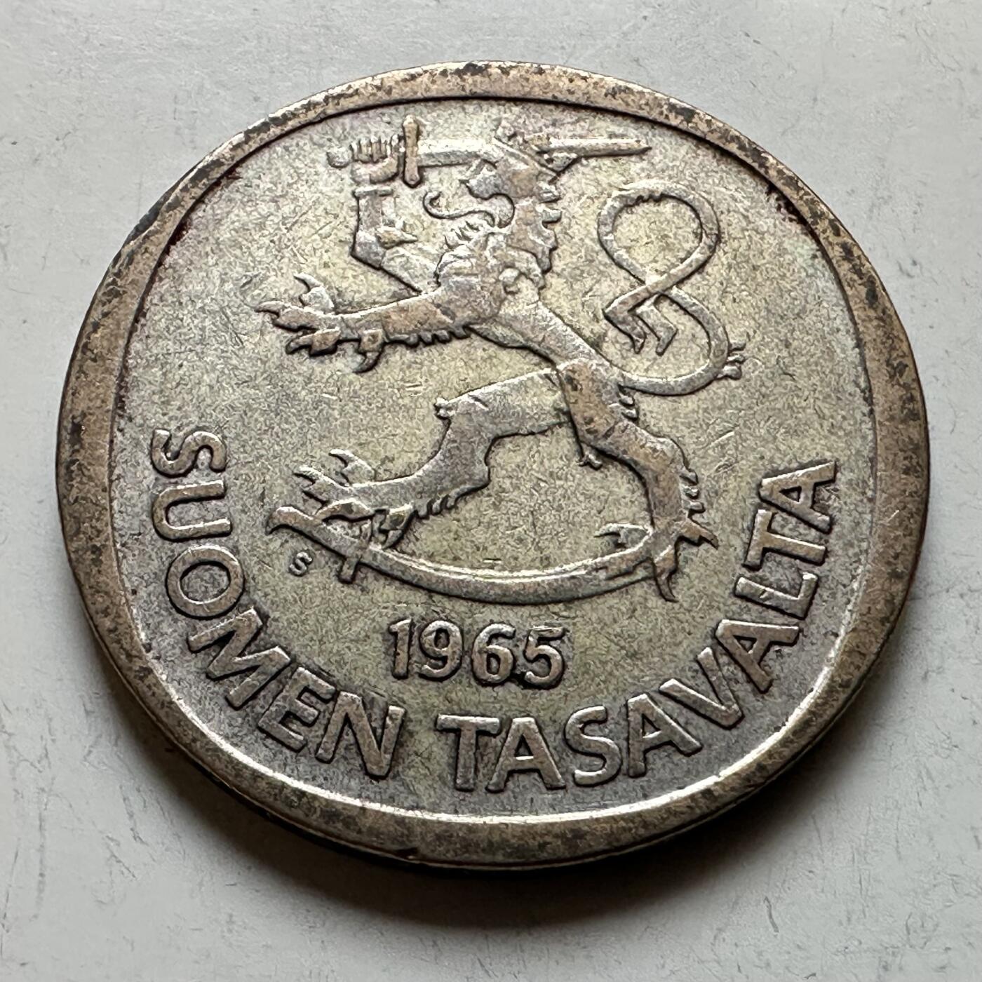 🌹外币初藏🌹🐯2026年第17场 快递将在12号停运 年前需发货的抓紧 ，年后正月十五恢复发货 芬兰1965年一马克银币 6.4克35%银