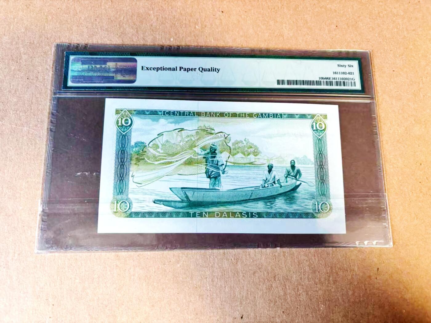 【Blue Auction】世界纸币精拍第783期——18级TOP拍卖/信誉/品质/专业/高效💫 冈比亚 1987-90年10达拉西 PMG66EPQ 