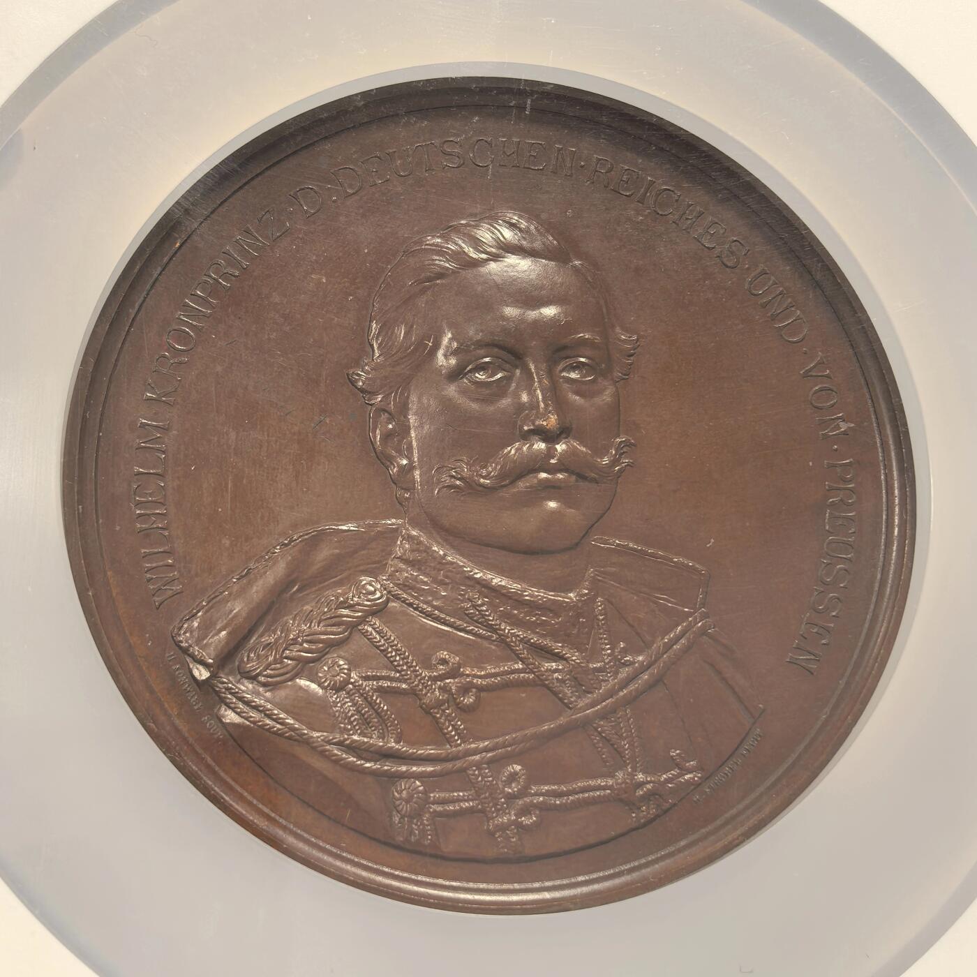 博洋堂“心向春光”2月精品大拍专场暨第160期（全场包邮） NGC MS63BN 德国1888年德皇弗里德里希三世立威廉二世为王储铜章，70mm