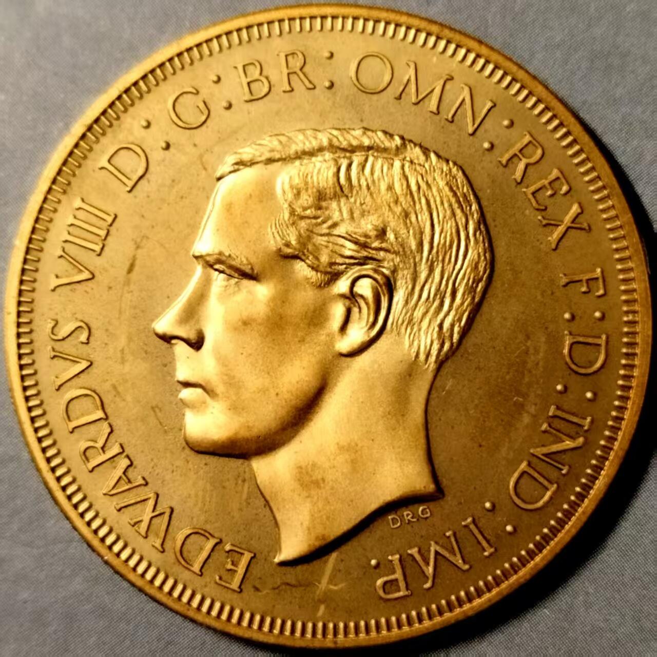 长老汇蛇年精选第九十八场拍卖 珍稀币，塞浦路斯1937年爱德华八世45皮阿斯特精制纪念币青铜币，后铸版本，量500