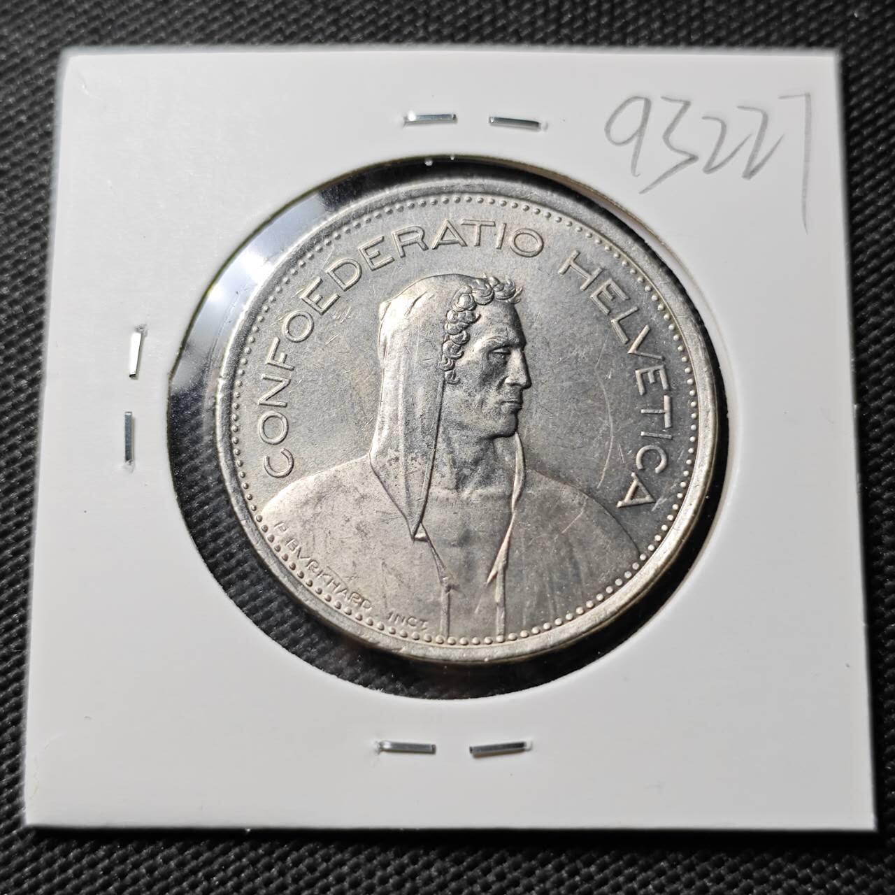 KK钱币收藏小铺  第393期  2月预留时间 周末发货  1974瑞士5法郎