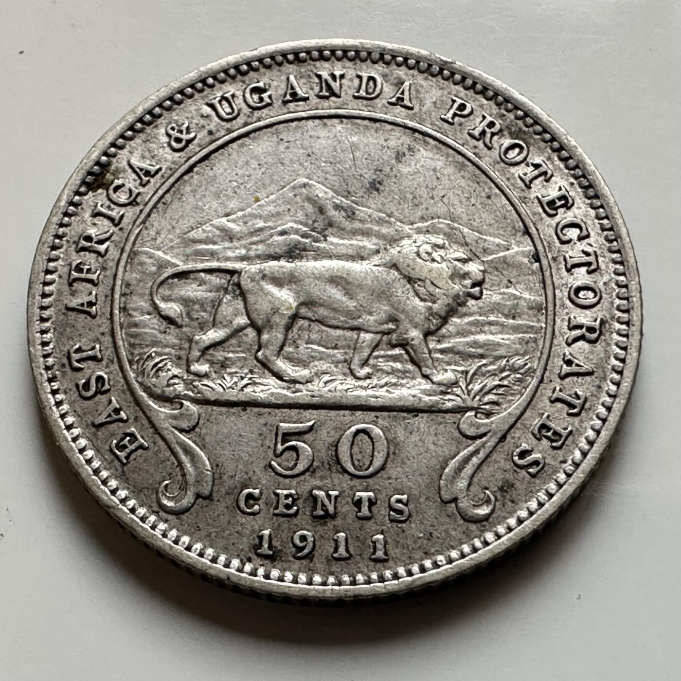 🌹外币初藏🌹🐯2026年第17场 快递将在12号停运 年前需发货的抓紧 ，年后正月十五恢复发货 英属东非和乌干达保护地1911年50分银币