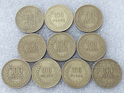 第一海外回流一元起拍收藏 散集专场  第301期 - 哥伦比亚100比索硬币 10枚