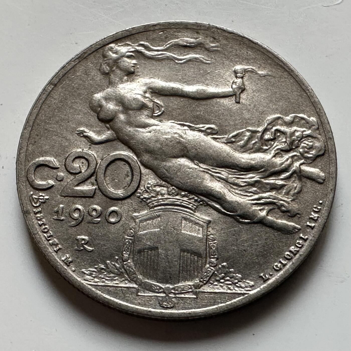 🌹外币初藏🌹🐯2026年第17场 快递将在12号停运 年前需发货的抓紧 ，年后正月十五恢复发货 意大利1920年二十分 带光好品