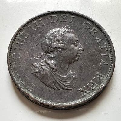 🌹外币初藏🌹🐯2026年第17场 快递将在12号停运 年前需发货的抓紧 ，年后正月十五恢复发货 - 英国1799年乔治三世半便士铜币 好品