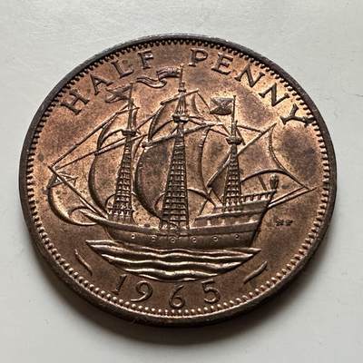 🌹外币初藏🌹🐯2026年第17场 快递将在12号停运 年前需发货的抓紧 ，年后正月十五恢复发货 - 英国1965年半便士 a