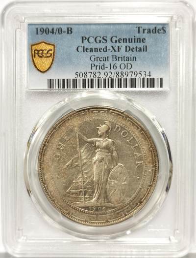 博洋堂“心向春光”2月精品大拍专场暨第160期（全场包邮） - PCGS XF92 英国贸易银1904/0年B版站洋壹圆 特年骑字版别 相当少见 原光淡彩
