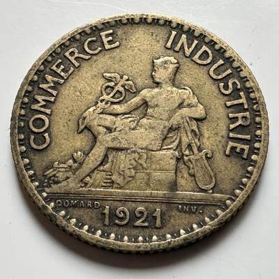 🌹外币初藏🌹🐯2026年第17场 快递将在12号停运 年前需发货的抓紧 ，年后正月十五恢复发货 - 法国1921年1法郎 b