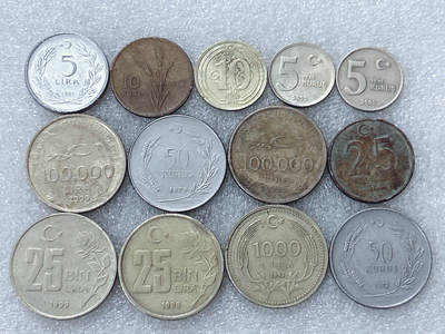 第一海外回流一元起拍收藏 散集专场  第301期 - 土耳其硬币 13枚