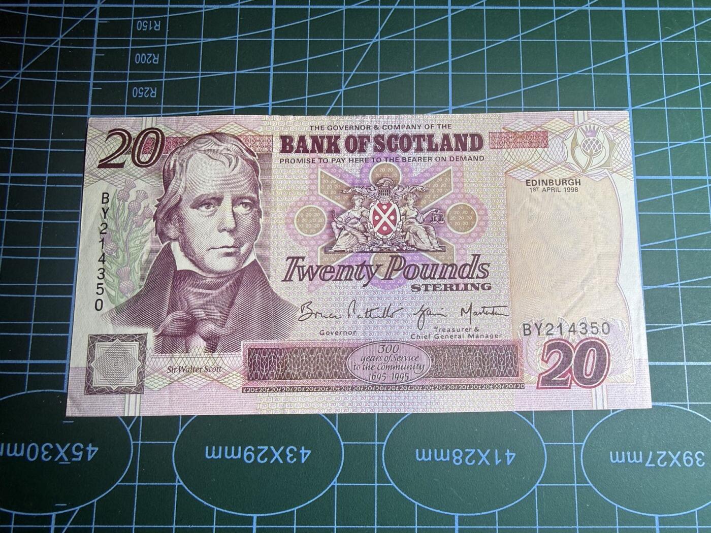 【炜奕收藏】，第五十九期，苏格兰多时期钞票，年前最后一期，拍后所有寄存物品将寄出 1998年苏格兰银行20镑，品相如图