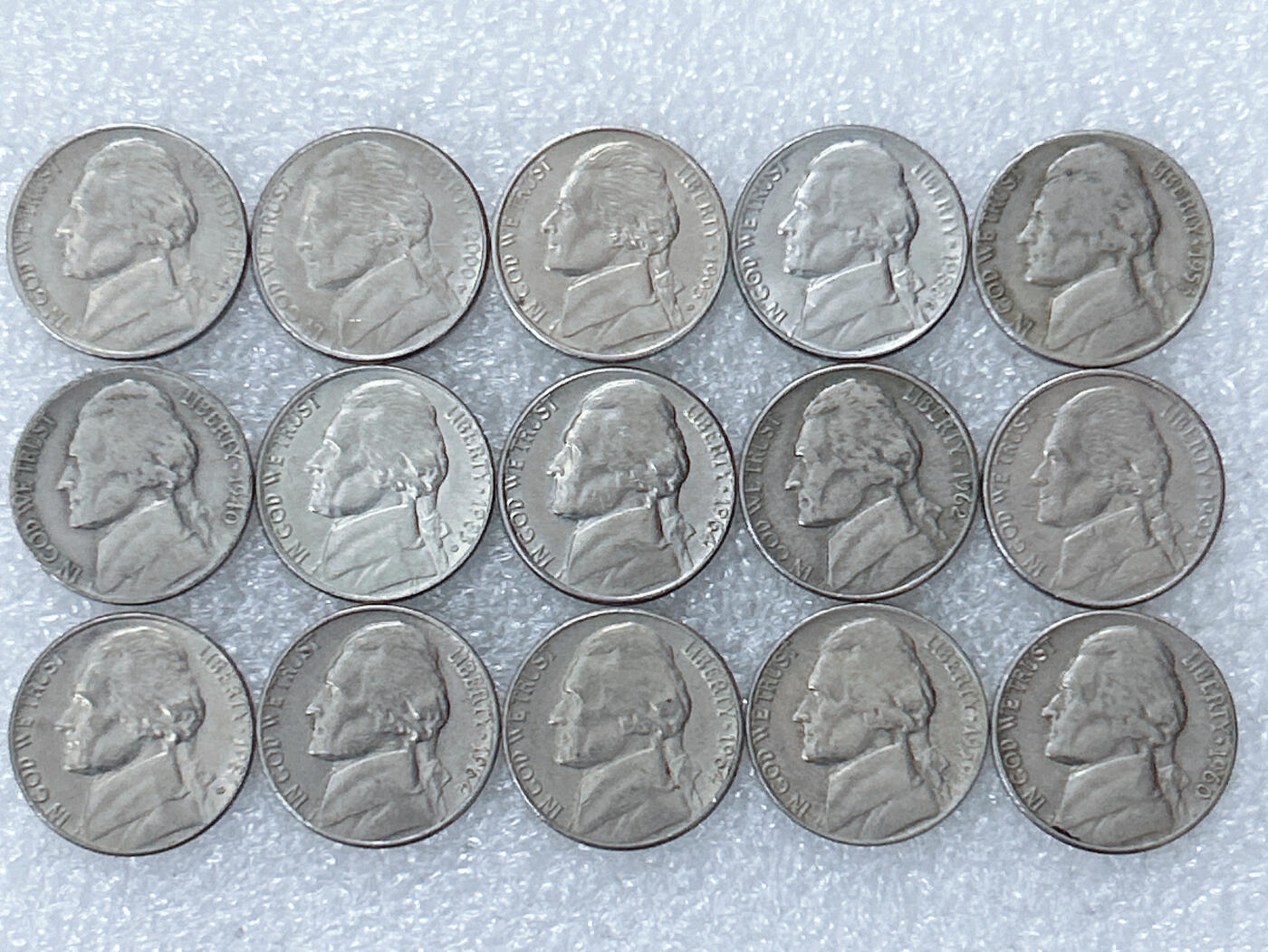 第一海外回流一元起拍收藏 散集专场  第301期 美国5美分硬币 15枚