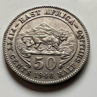 🌹外币初藏🌹🐯2026年第17场 快递将在12号停运 年前需发货的抓紧 ，年后正月十五恢复发货 - 英属东非1948年50分 镍币版