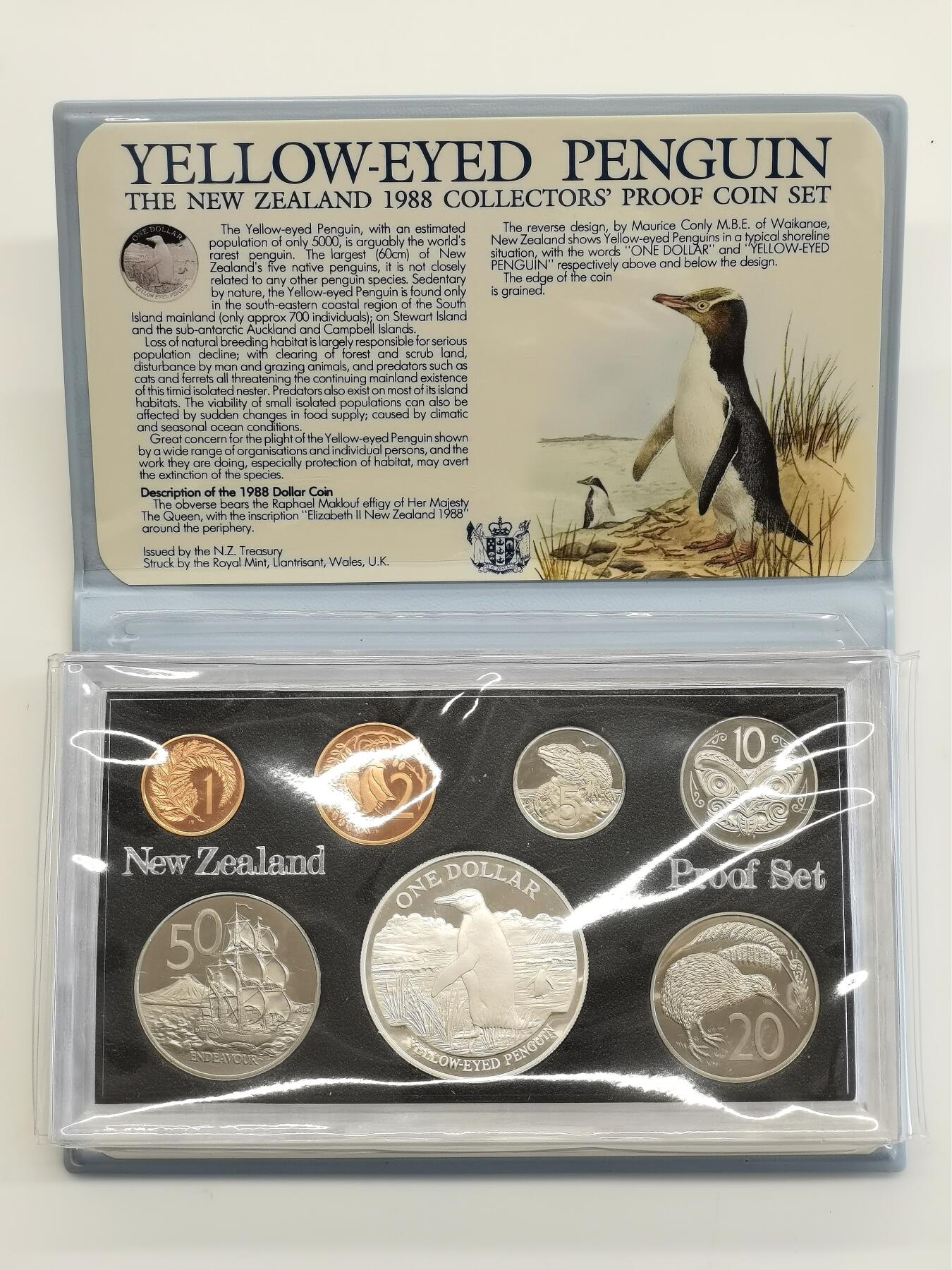 博洋堂“心向春光”2月精品大拍专场暨第160期（全场包邮） 新西兰1988年7枚精制套币，原盒证