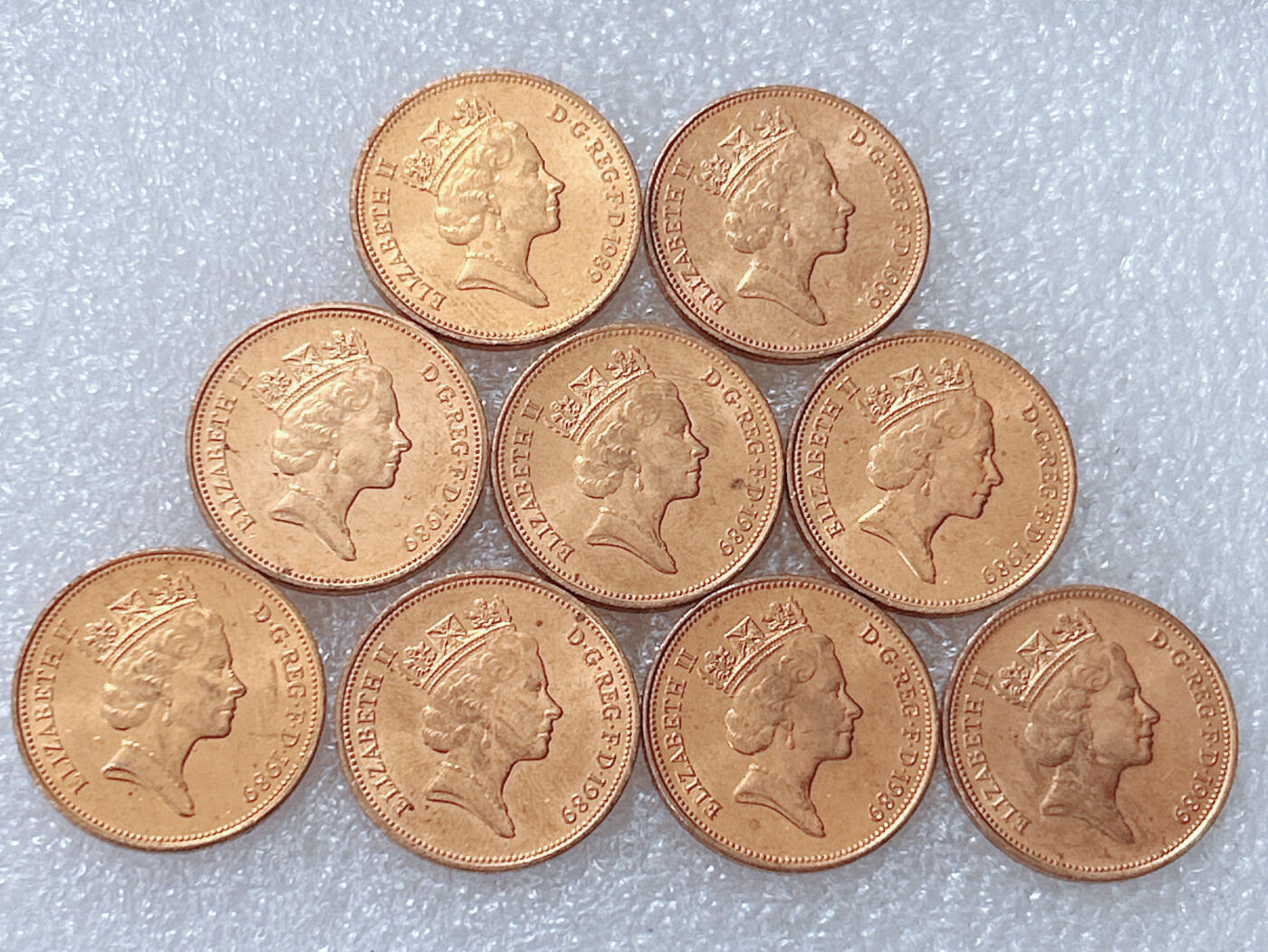 第一海外回流一元起拍收藏 散集专场  第301期 英国1989年2便士硬币 9枚 原光品