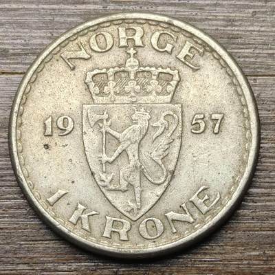 【铜匠收藏】★第147★散币专场 不寄存，30包邮。不满30元，支付5元运费。《接受代拍 代送NGC评级》 21【无寄存】1957年 挪威 1克朗