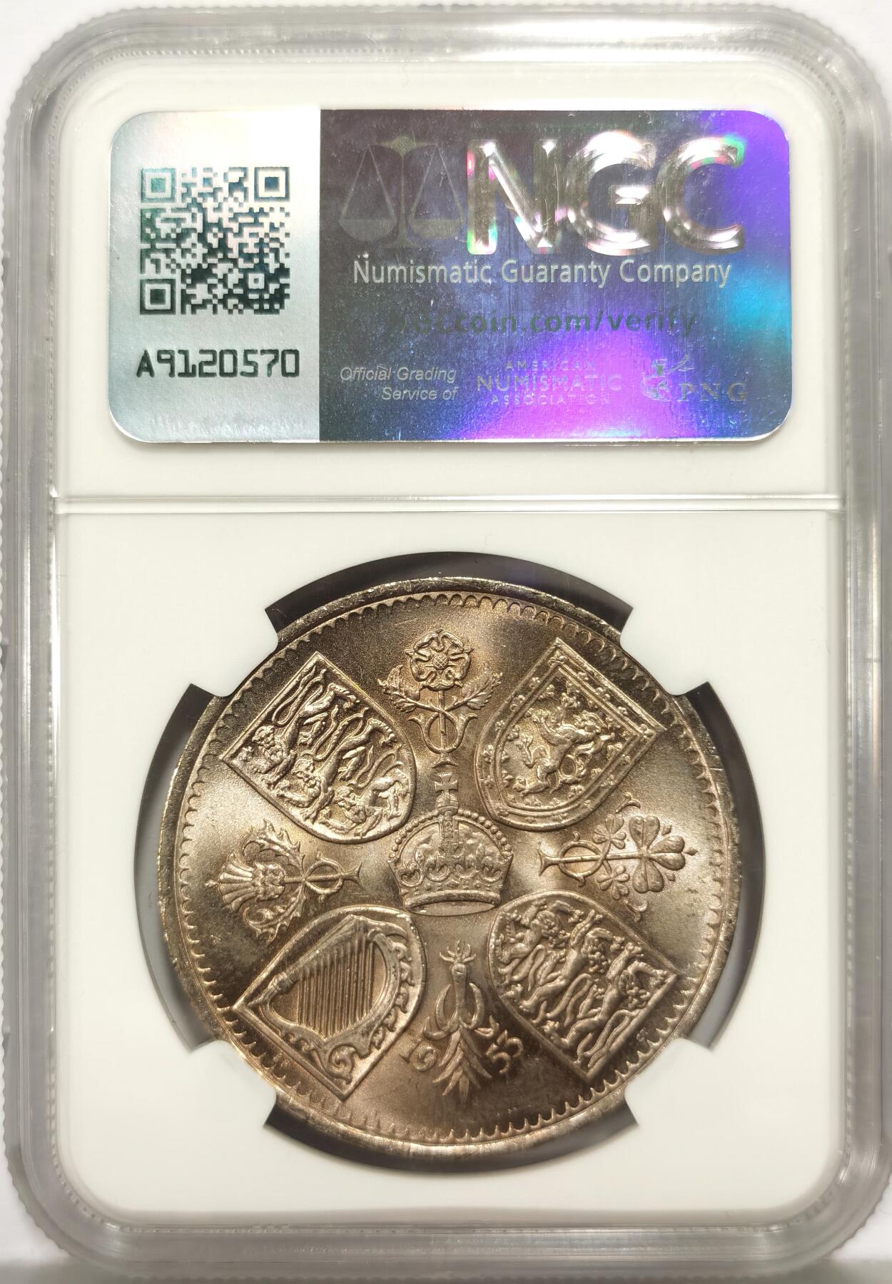 博洋堂“心向春光”2月精品大拍专场暨第160期（全场包邮） NGC MS64 英国1953年伊丽莎白二世登基纪念克朗