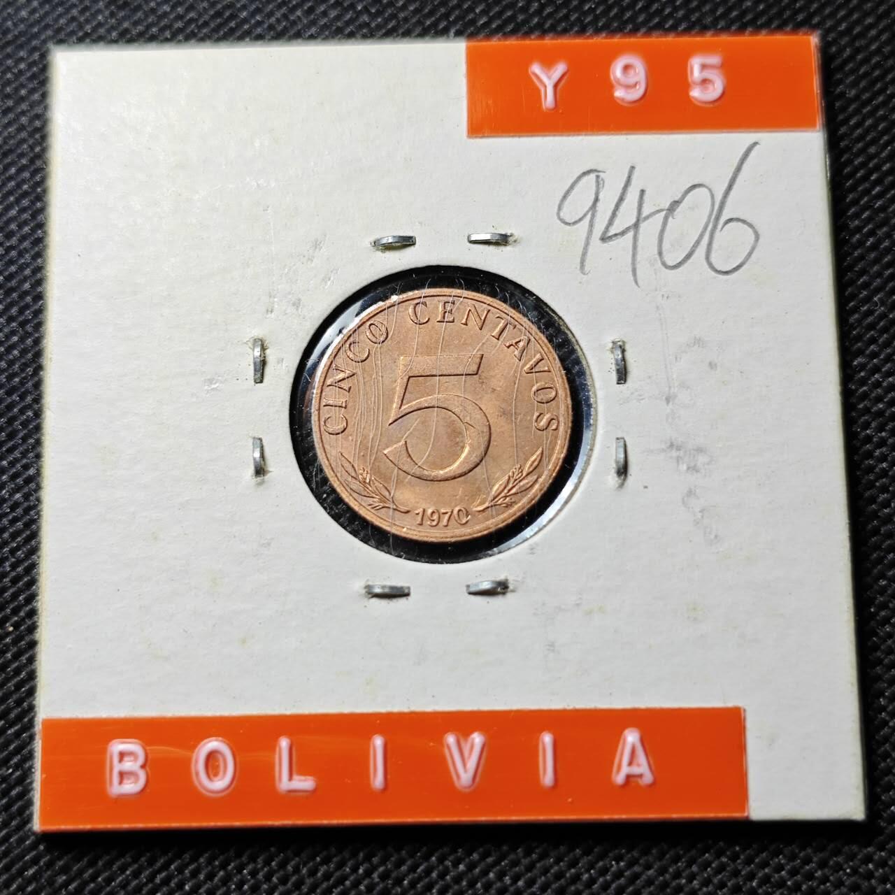 KK钱币收藏小铺  第394期  2月预留时间 周末发货 1970玻利维亚5分 好品