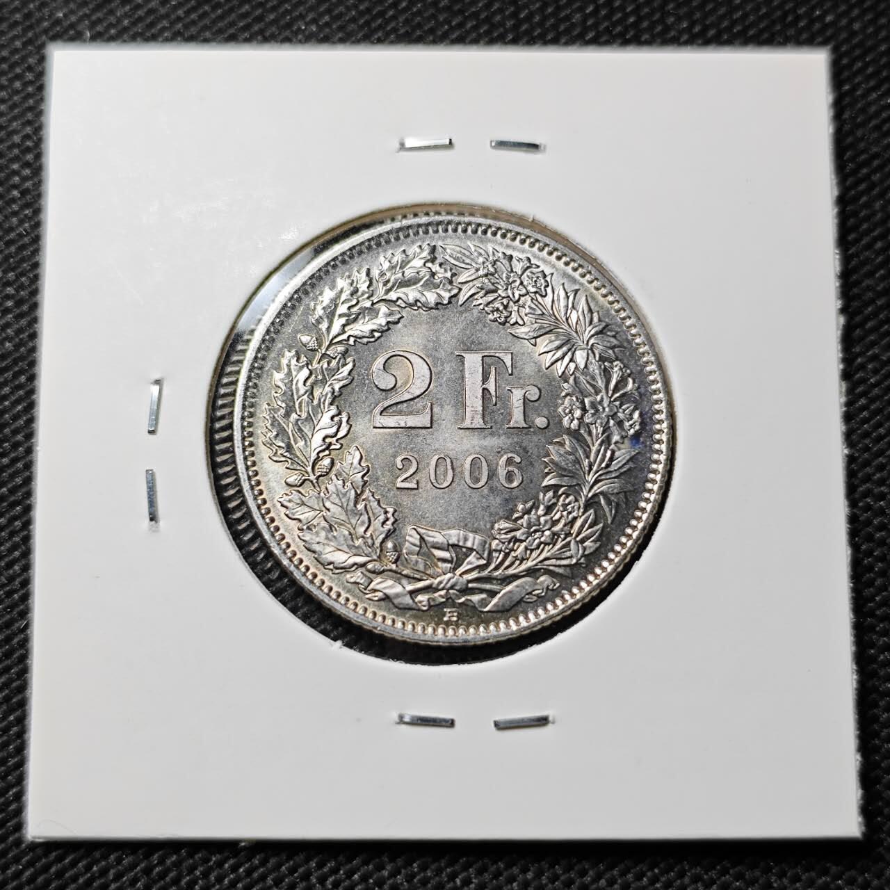 KK钱币收藏小铺  第393期  2月预留时间 周末发货  2006瑞士2法郎 好品