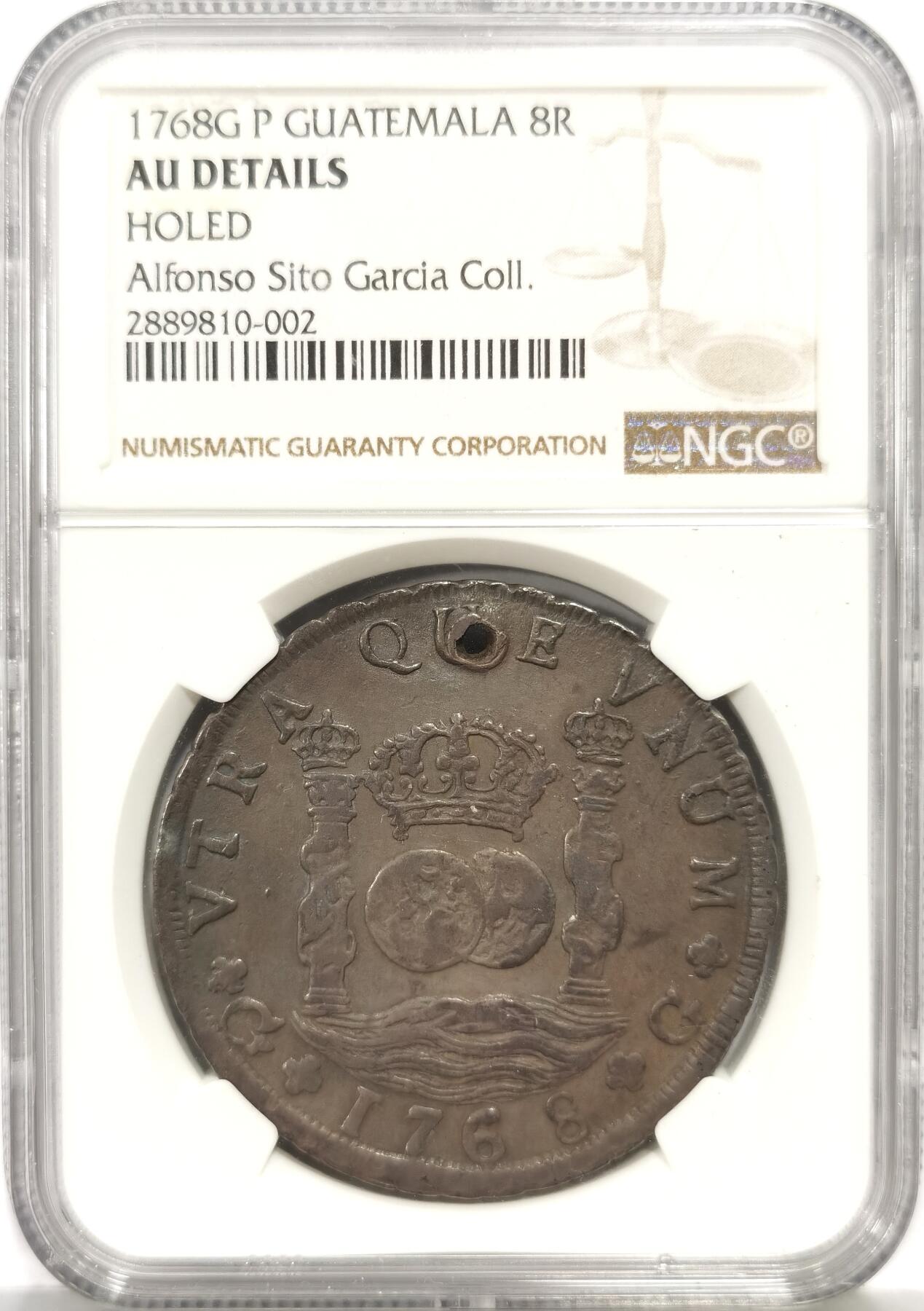 博洋堂“心向春光”2月精品大拍专场暨第160期（全场包邮） NGC AU 西属危地马拉1768年G P卡洛斯三世地球双柱8R，远比墨西哥、秘鲁地球稀少，AU品相更为罕见，醇熟包浆深打漂亮，名家旧藏