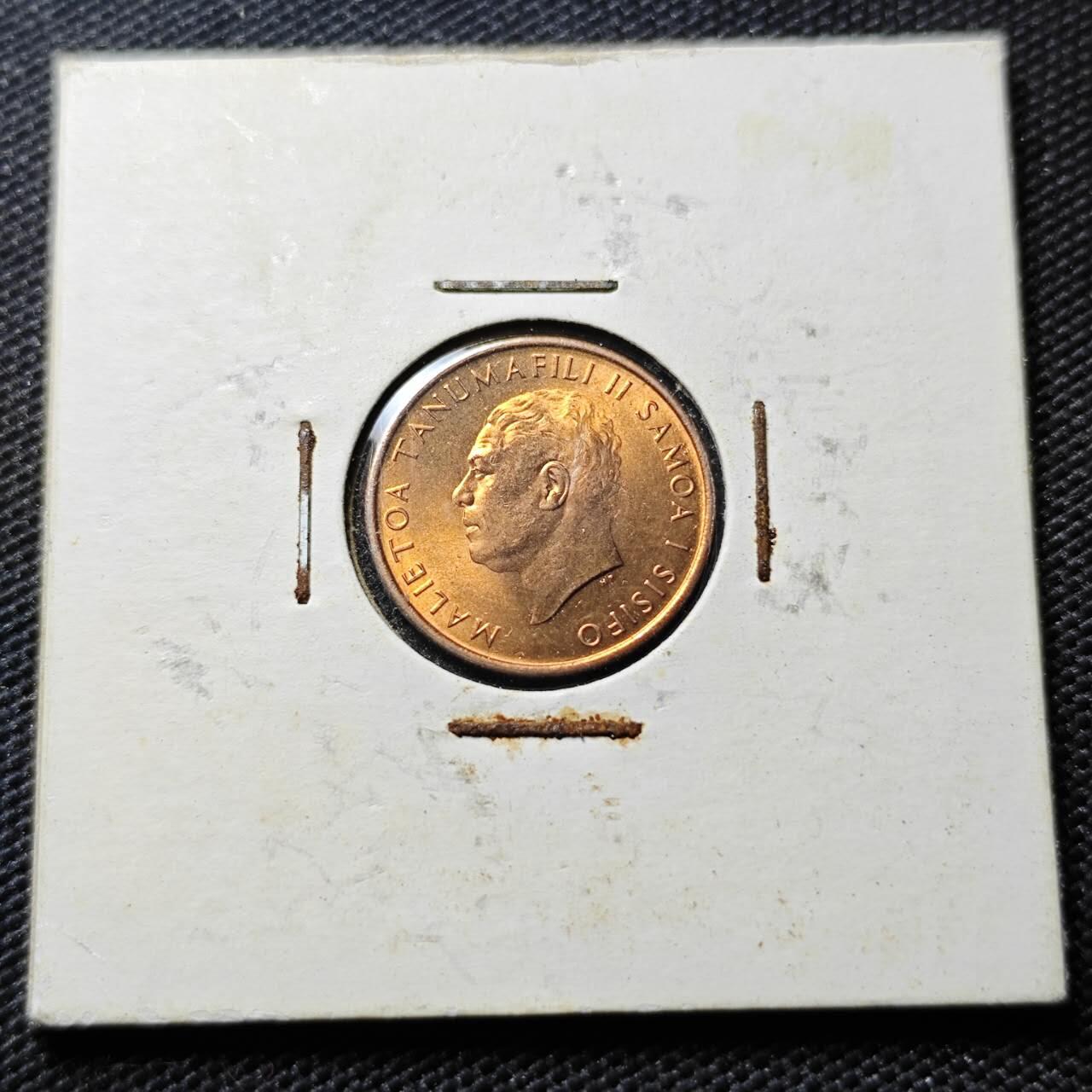 KK钱币收藏小铺  第394期  2月预留时间 周末发货 1967萨摩亚1分铜币