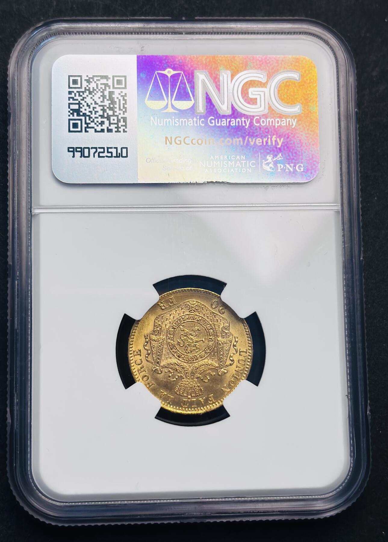 【金马踏春，泉马奔腾】2026 年新年贺岁场，（定于年初五接财神截拍）祝各位老板马到成功，马上有钱，愿岁岁平安喜乐顺遂 1875 年比利时利奥波德二世 20 法郎金币，金光闪闪，1875 年也是利奥波德二世对海外扩张战略的转折点，NGC 评级 MS64 分，高分难得