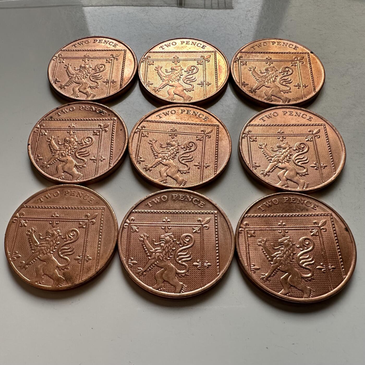 🌹外币初藏🌹🐯2026年第17场 快递将在12号停运 年前需发货的抓紧 ，年后正月十五恢复发货 拼图版2便士2008-2016年9枚全新年份币