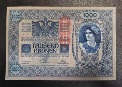 《艾美收藏》第231期-2.8周日外币精品(春节前收官)-世界最佳纸币特辑 - 奥地利(奥匈帝国)1902年1000克朗UNC无47 深色 角不太绝 原汁原味 百年老票全新品相难得 超大票幅