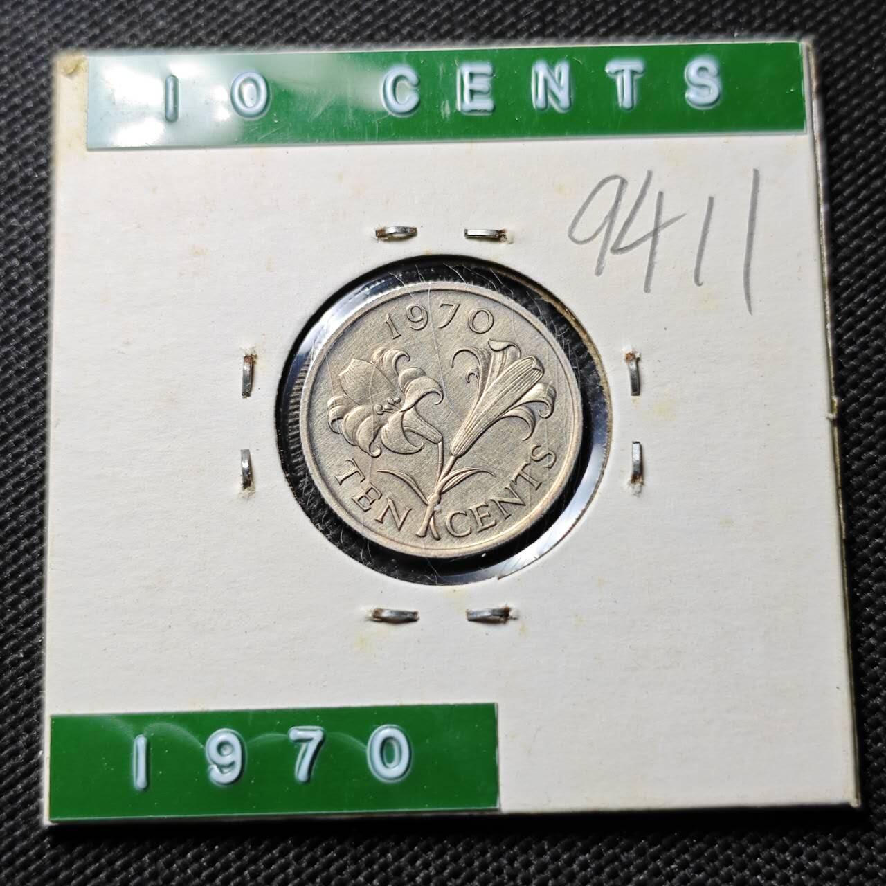 KK钱币收藏小铺  第394期  2月预留时间 周末发货 1970百慕大10分 