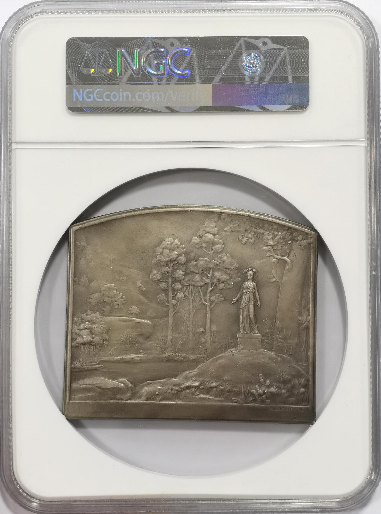 博洋堂“心向春光”2月精品大拍专场暨第160期（全场包邮） NGC MS64 SAMF作品27号，历史记录考古发现，作者Alphonse Lechevrel，68×80毫米，银章铸量仅82枚