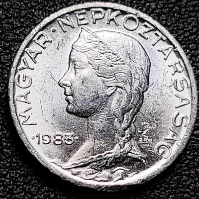 泉币菌-第181场- 精品福利场 - 原光美品 辫子美少女-1983年 匈牙利5费樂铝制硬币 17毫米 0.6克