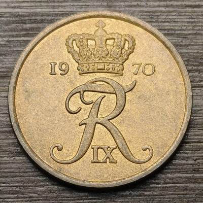 【铜匠收藏】★第147★散币专场 不寄存，30包邮。不满30元，支付5元运费。《接受代拍 代送NGC评级》 77【无寄存】1970年 丹麦 5欧尔皇冠 铜币