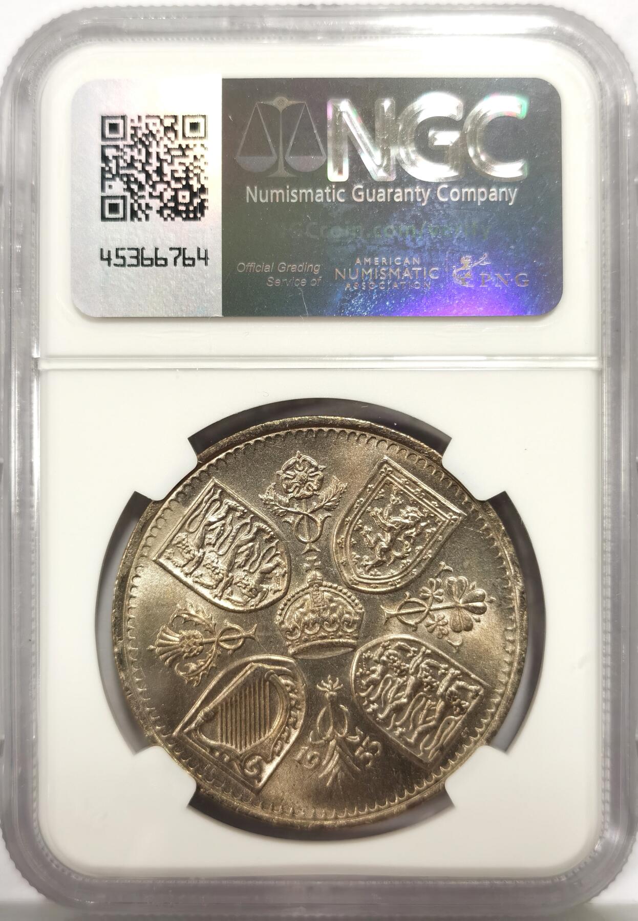 博洋堂“心向春光”2月精品大拍专场暨第160期（全场包邮） NGC MS65 英国1953年伊丽莎白二世登基纪念克朗