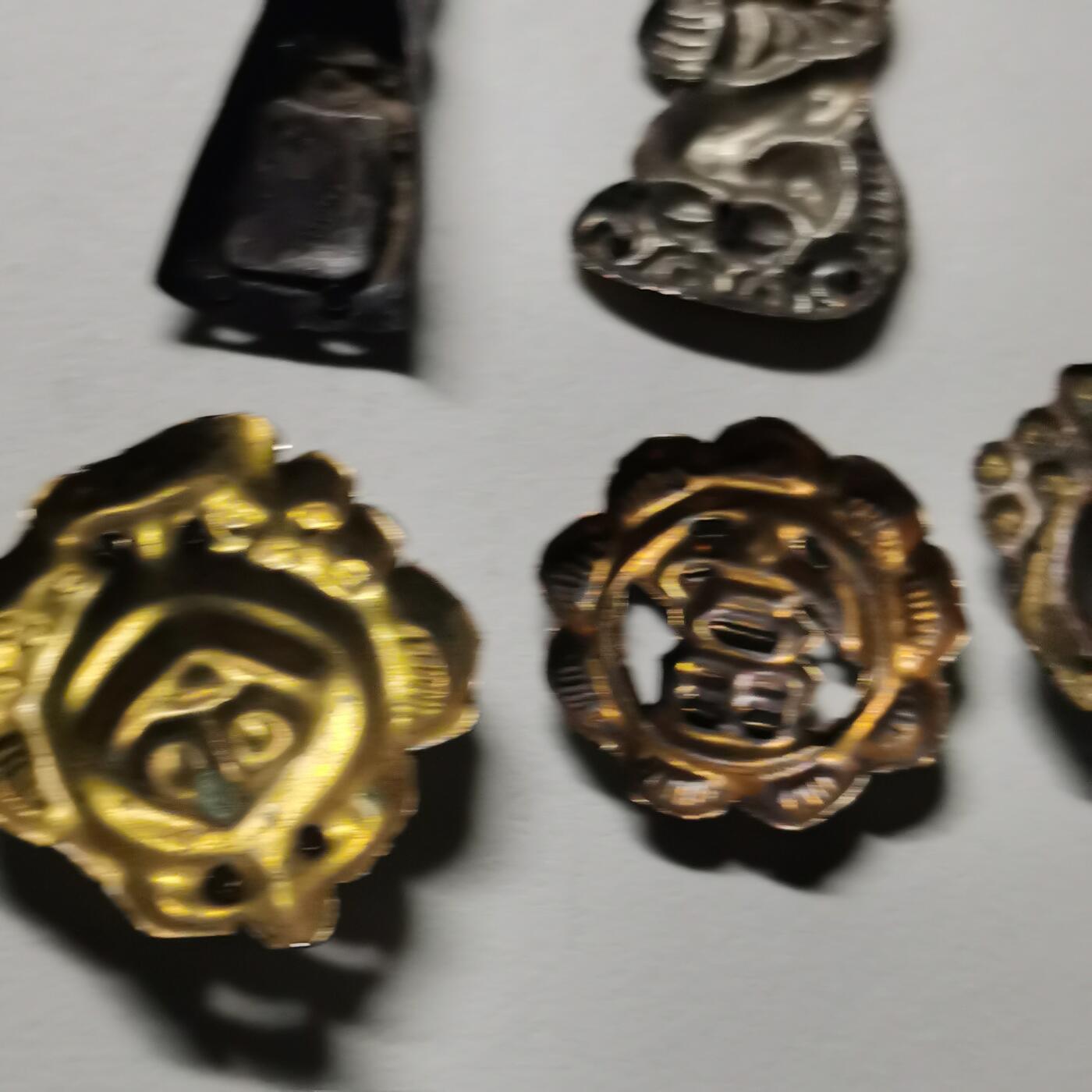 杂件专场99期 清末民国鎏金银和鎏金铜，上面两个银