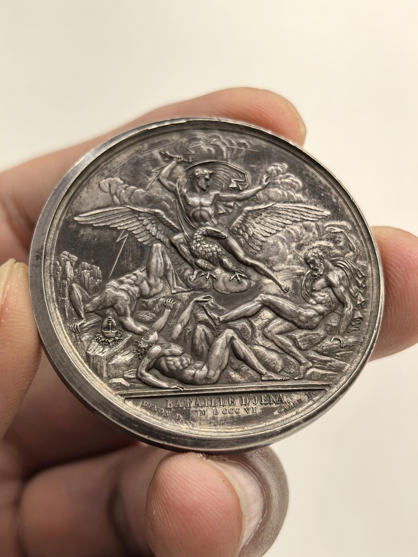 博洋堂“心向春光”2月精品大拍专场暨第160期（全场包邮） 法国1806年拿破仑耶拿之战银章，经典银章。直径：41mm，重量：37.5克