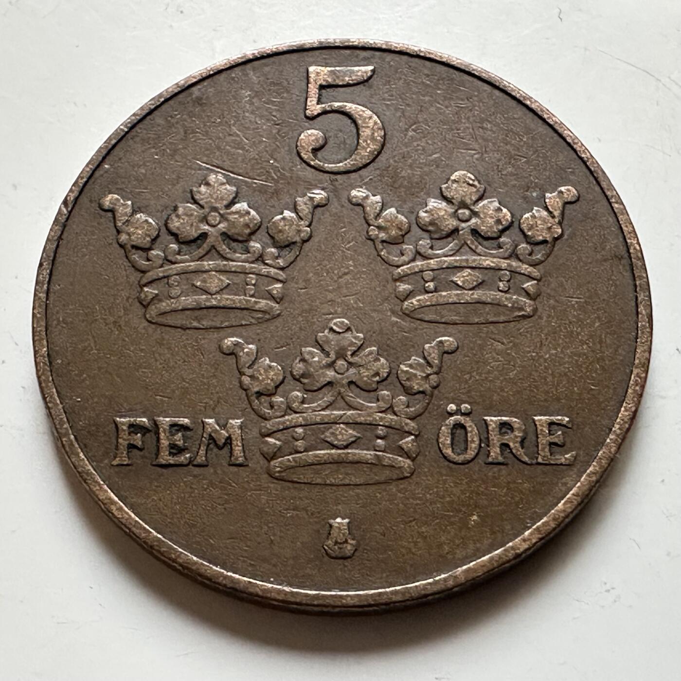 🌹外币初藏🌹🐯2026年第17场 快递将在12号停运 年前需发货的抓紧 ，年后正月十五恢复发货 瑞典1921年五欧尔