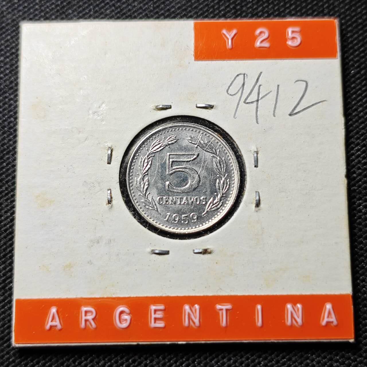 KK钱币收藏小铺  第394期  2月预留时间 周末发货  1959阿根廷5分 