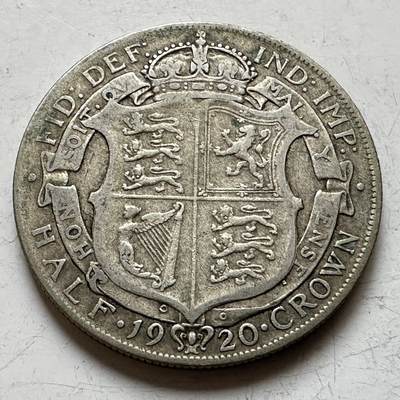 🌹外币初藏🌹🐯2026年第17场 快递将在12号停运 年前需发货的抓紧 ，年后正月十五恢复发货 - 英国1920年1/2克朗银币 14.1克50%银