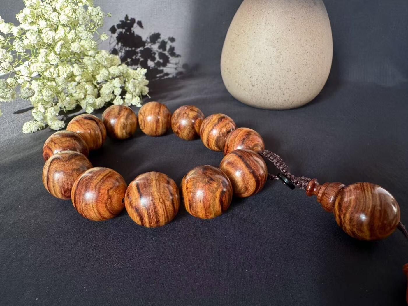 零元拍：虎皮纹海南黄花梨手串2.0