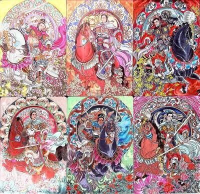 麦趣喜首场(2月7号周六晚上21点截拍，欢迎竞拍)  扈裳元辰 扈三娘 全套6张 普卡工艺