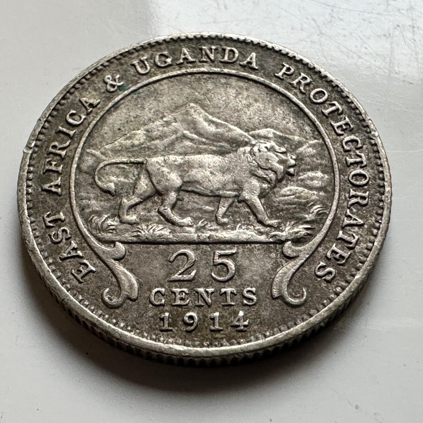 🌹外币初藏🌹🐯2026年第17场 快递将在12号停运 年前需发货的抓紧 ，年后正月十五恢复发货 英属东非和乌干达保护地1914年25分银币