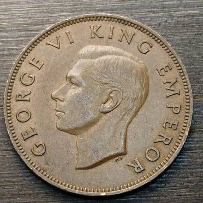 【铜匠收藏】★第147★散币专场 不寄存，30包邮。不满30元，支付5元运费。《接受代拍 代送NGC评级》 84【无寄存】新西兰 1943年 乔治六世 1便士 铜币