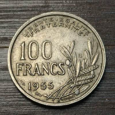 【铜匠收藏】★第146★散币专场 不寄存，30包邮。不满30元，支付5元运费。《接受代拍 代送NGC评级》 - 93【无寄存】法国 1954年 100法郎 玛丽安娜手持火炬 铜镍币