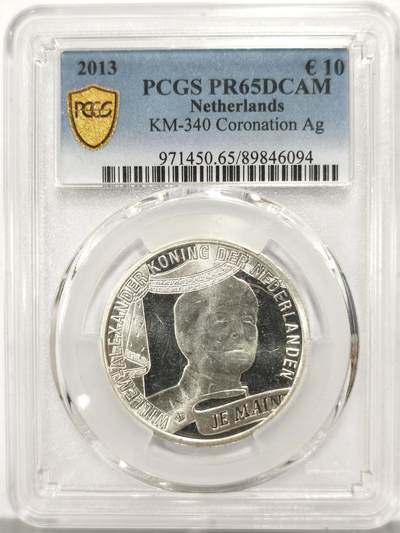 博洋堂“心向春光”2月精品大拍专场暨第160期（全场包邮） - PCGS PR65DCAM 荷兰2013年10欧元精制银币 威廉-亚历山大国王加冕典礼 925银25克