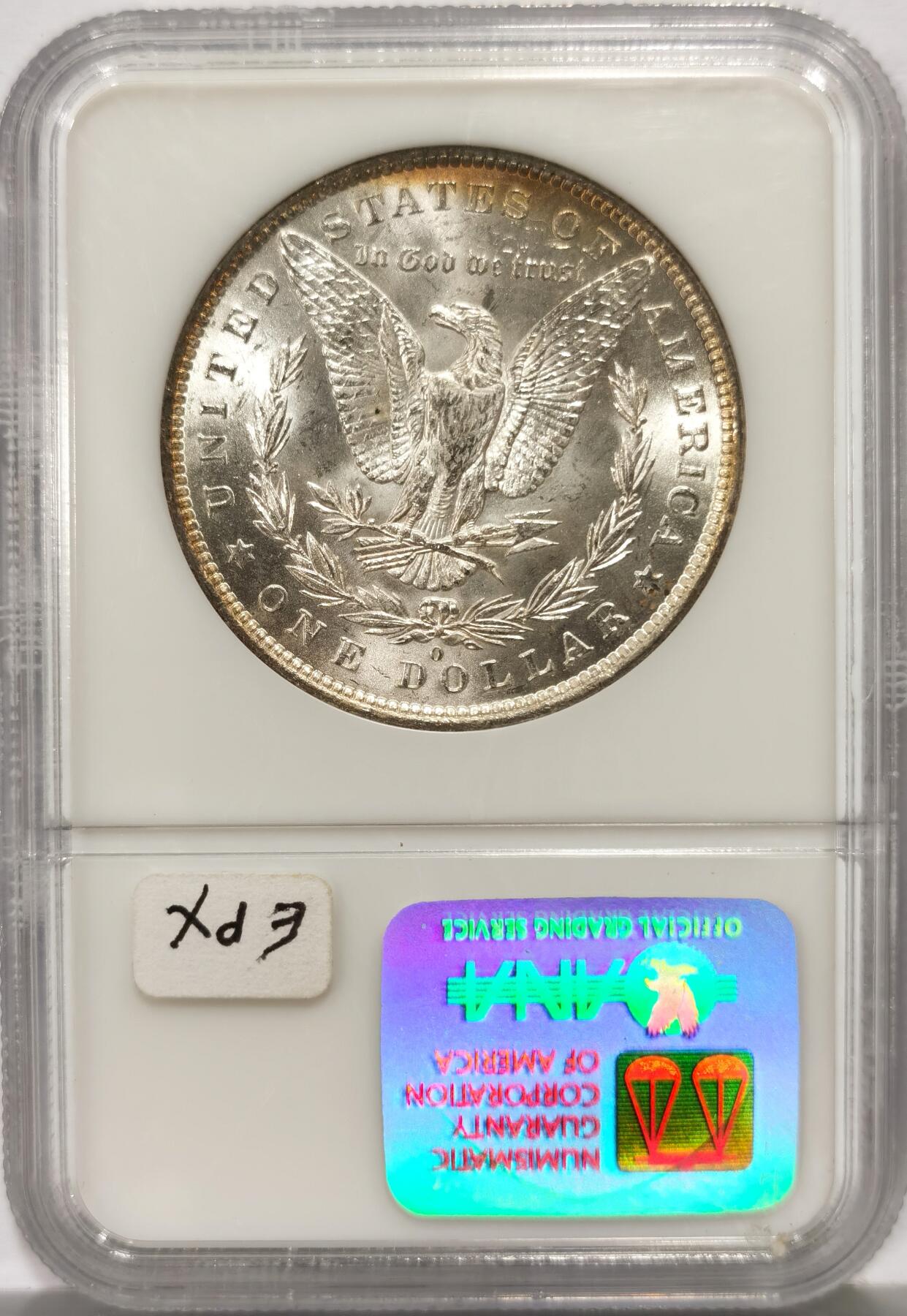 博洋堂“心向春光”2月精品大拍专场暨第160期（全场包邮） NGC MS64 美国1884年摩根银币O版，原汁原味五彩老包浆，包浆醇厚润泽，状态一流。